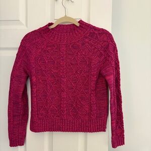 Mock-neck Cropped Fucsia Sweater from The Gap